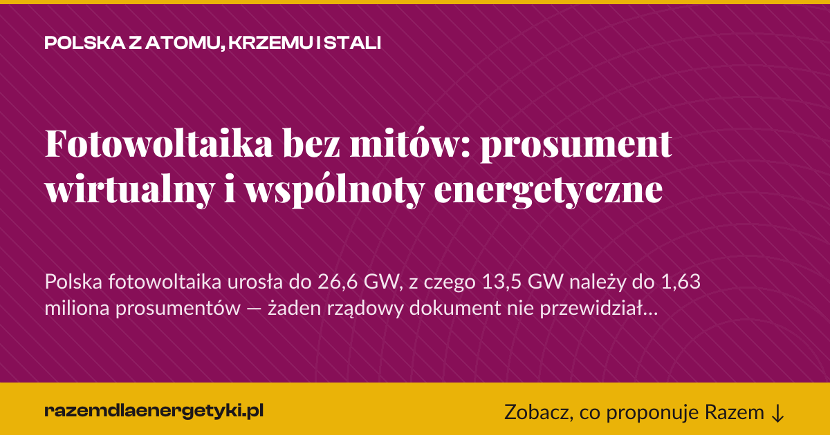 Karta social do udostępnienia: Fotowoltaika bez mitów: prosument wirtualny i wspólnoty energetyczne