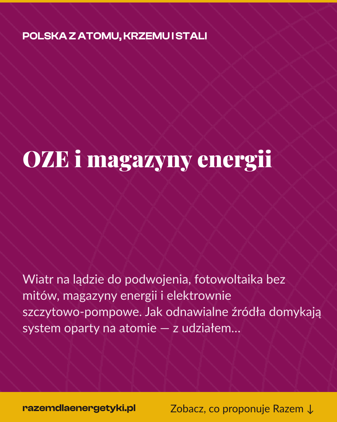 Grafika pionowa do udostępnienia: OZE i magazyny energii