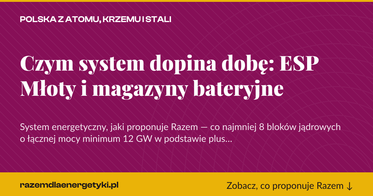 Karta social do udostępnienia: Czym system dopina dobę: ESP Młoty i magazyny bateryjne