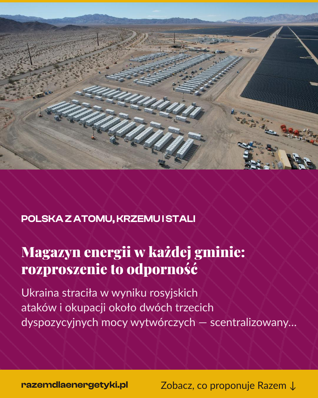Grafika pionowa do udostępnienia: Magazyn energii w każdej gminie: rozproszenie to odporność