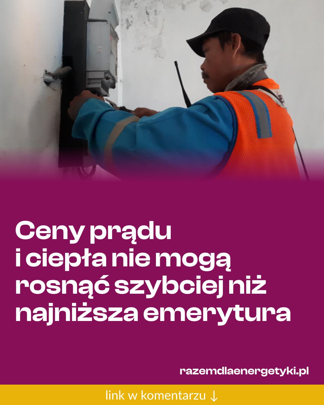 Grafika do udostępnienia: Ceny prądu i ciepła nie mogą rosnąć szybciej niż najniższa emerytura